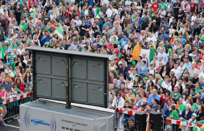 Supporters in Mullingar watch John Joe Nevin's final on the big screen