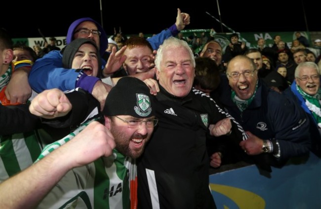 Pat Devlin celebrates with fans