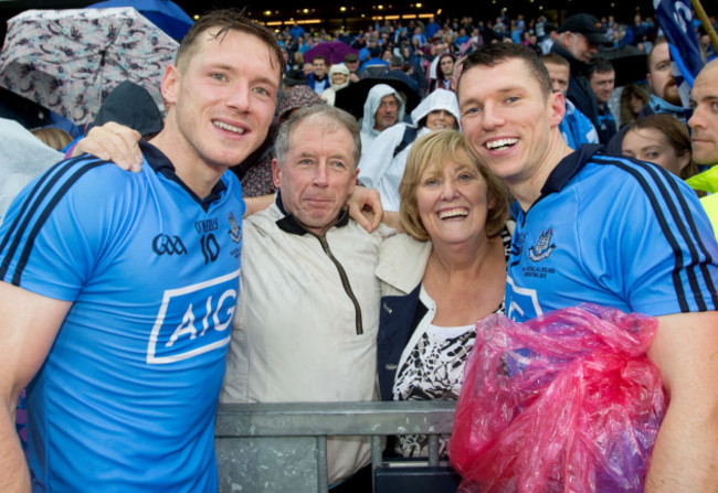 Paul Flynn celebrates with his parents