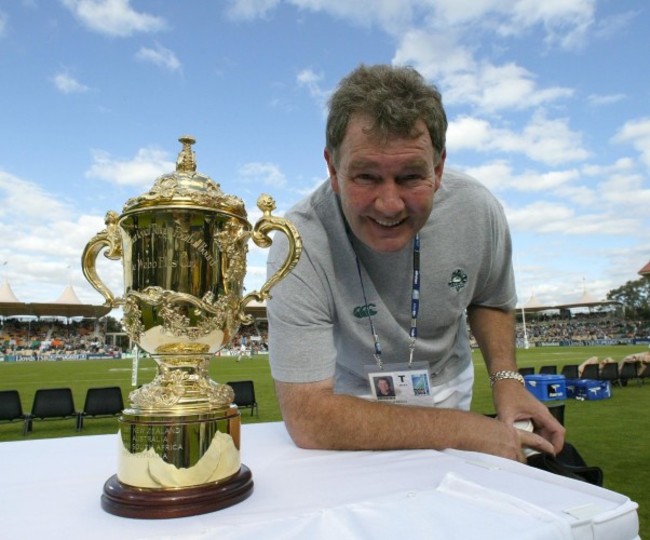 Paddy 'Rala' O'Reilly with Webb Ellis Trophy