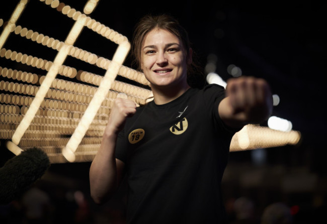 Katie Taylor is interviewed by Sky Sports