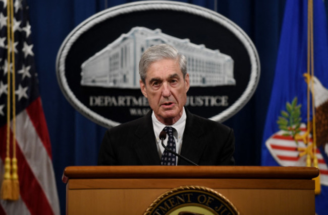 Special counsel Robert Mueller makes a statement at the Justice Department - DC