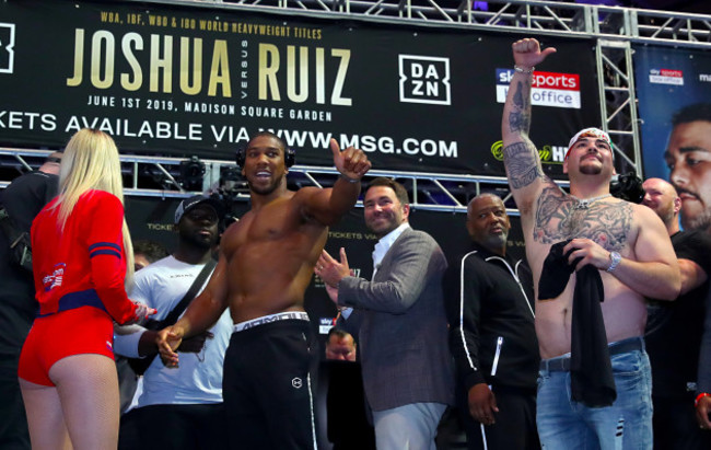 Anthony Joshua v Andy Ruiz - Weigh In - Madison Square Garden