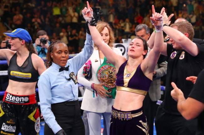 Katie Taylor is announced as the winner