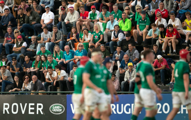 Ireland fans look on during the game