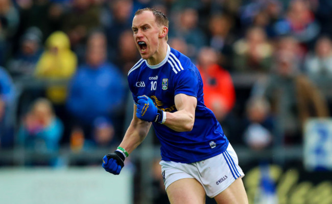 Martin Reilly celebrates scoring a goal