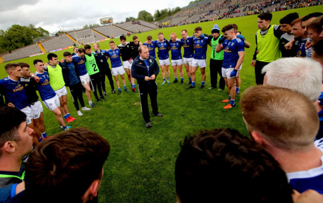 Mickey Graham speaks his team after the game