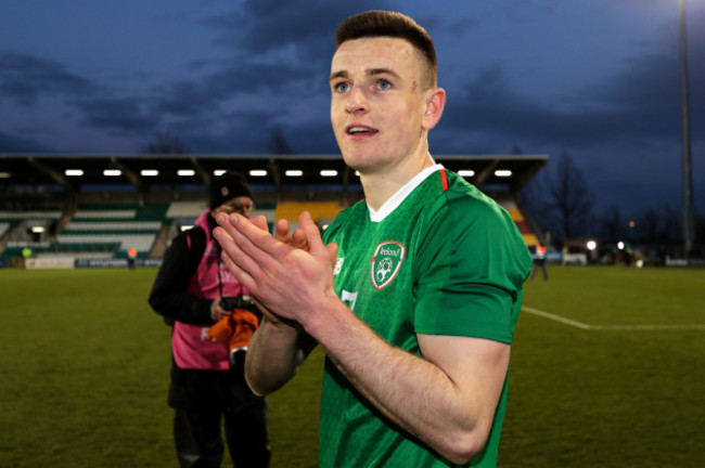 Darragh Leahy celebrates after the game