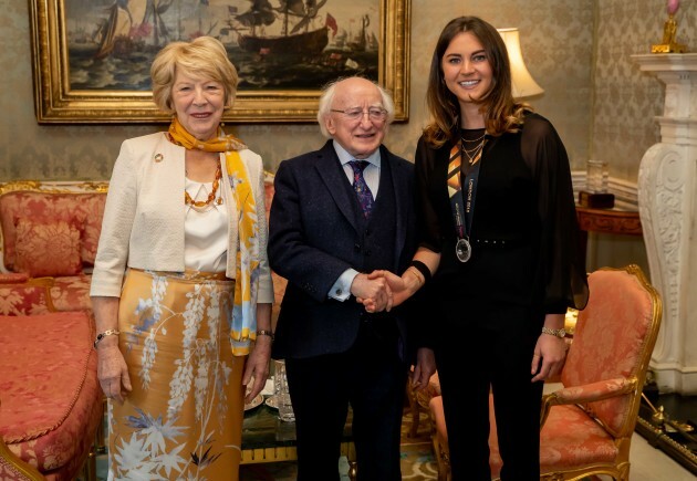 President Michael D. Higgins and Sabina Coyne with Deirdre Duke