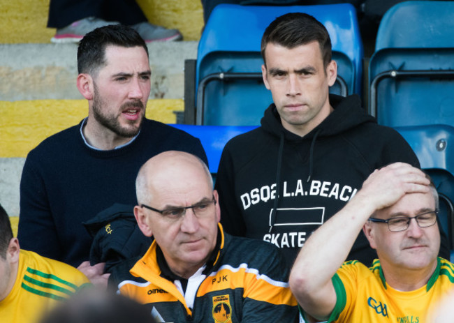 Seamus Coleman and Mark McHugh at the game