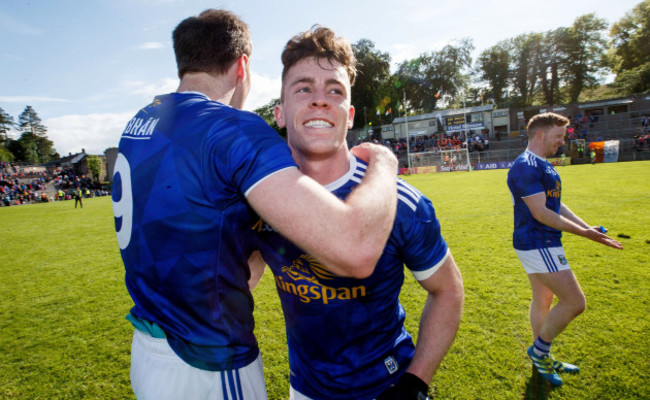 Dara McVeety celebrates after the game with Gearoid McKiernan