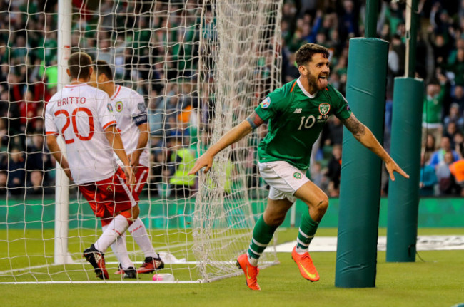 Robbie Brady celebrates his goal