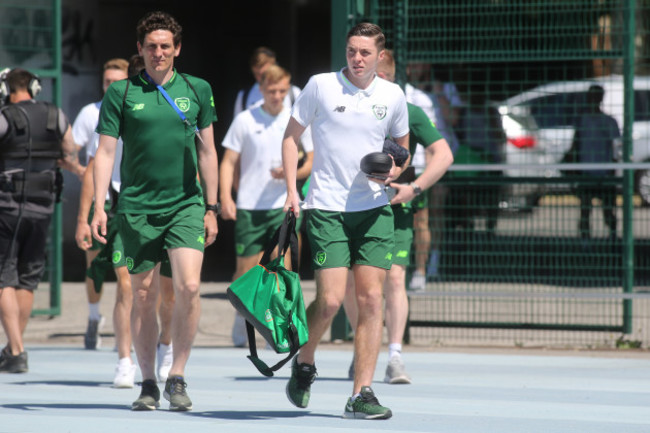 Keith Andrews and Conor Coventry arrive