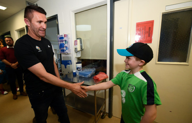 EURO 2020 Ambassador Robbie Keane visits Children's Health Ireland at Crumlin