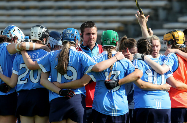 David Herity talking the team before the match