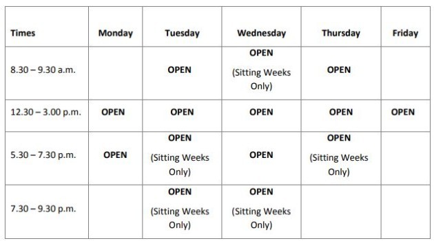 gym opening hours