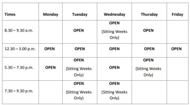 gym opening hours