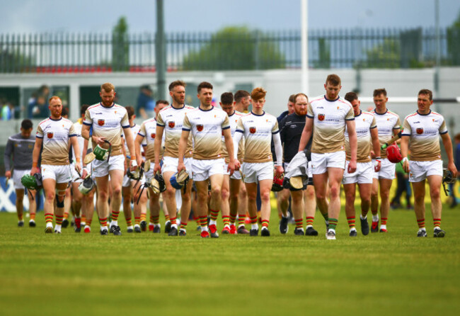 The Carlow team before their Leinster SHC game against Kilkenny.