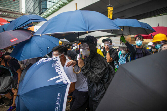 Police use force against anti extradition bill protesters in Hong Kong, China - 12 June 2019