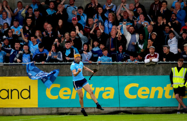 Eamon Dillon celebrates scoring the first goal