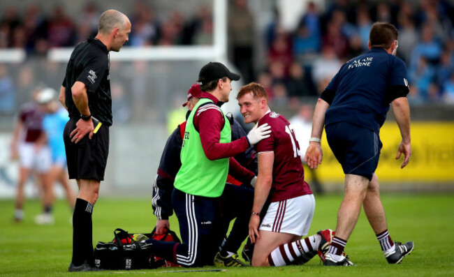 Conor Whelan receives treatment