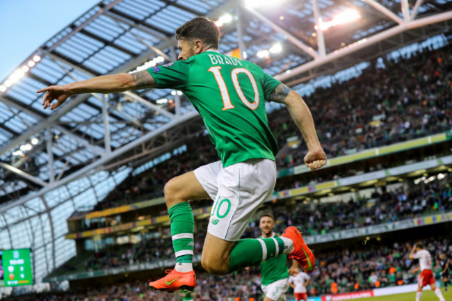 Robbie Brady celebrates his goal