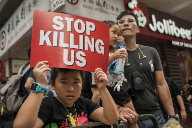 Anti extradition bill and anti government demonstration in Hong Kong - 16 June 2019