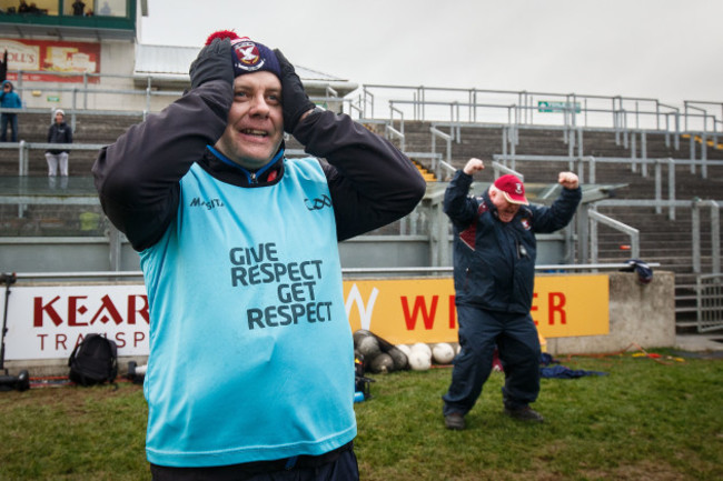 Mickey Graham celebrates at the final whistle