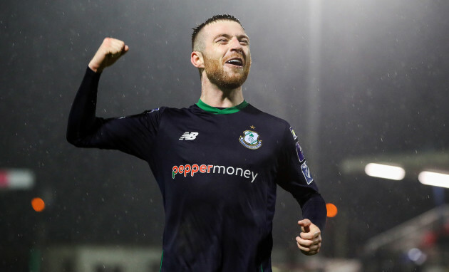 Jack Byrne celebrates after the game