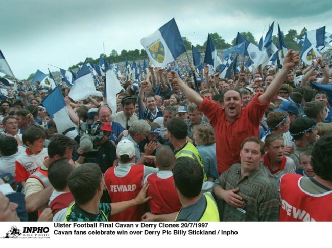 Cavan fans celebrate win over Derry 20/7/1997