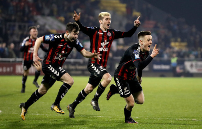 Darragh Leahy celebrates scoring their second goal