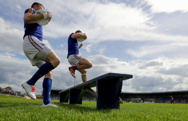 Longford players take to the pitch