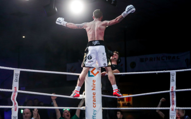 Eric Donovan celebrates winning