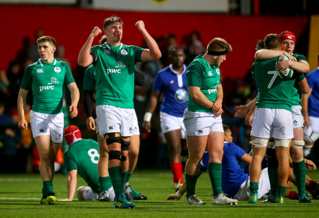 Charlie Ryan celebrates at the full time whistle