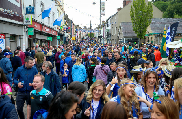 Donegal and Cavan fans in Clones before the game