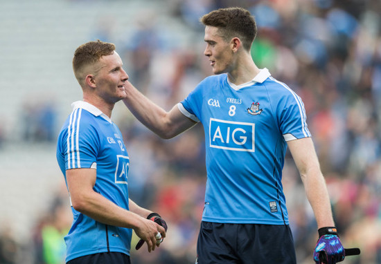 Ciaran Kilkenny and Brian Fenton celebrate