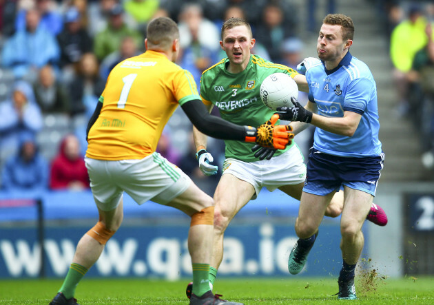 Jack McCaffrey with Andrew Colgan and Conor McGill