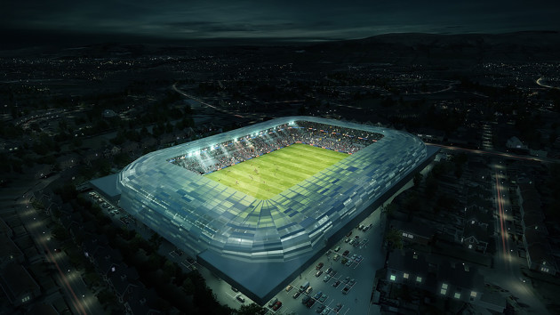A computer generated image of the new Casement Park project