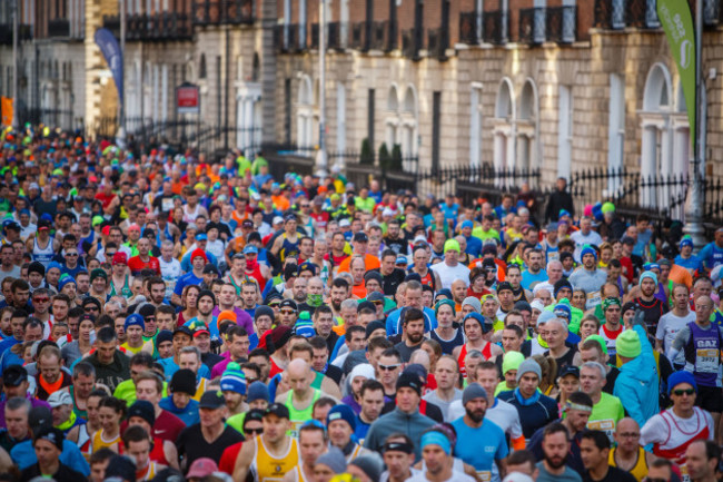 Participants pass through Fitzwilliam Square