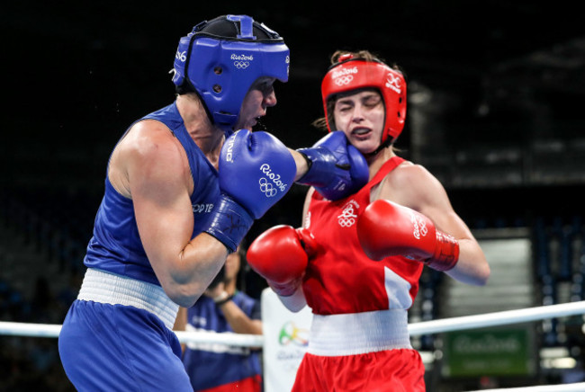 Katie Taylor with Mira Potkonen