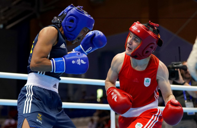 Kellie Harrington in action against Agnes Alexiusson