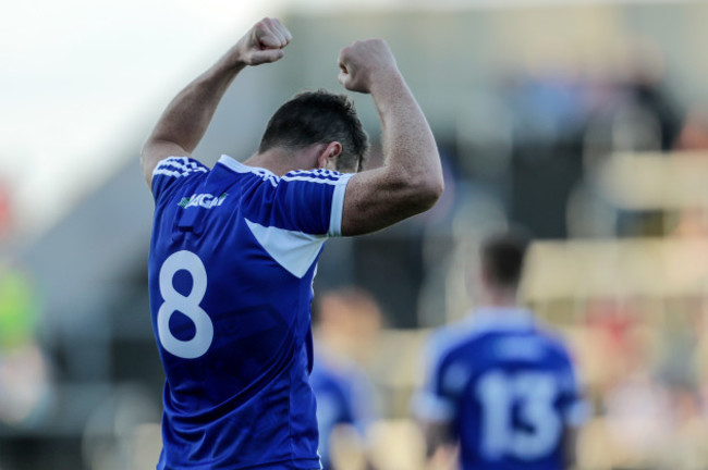 John O'Loughlin celebrates at the final whistle