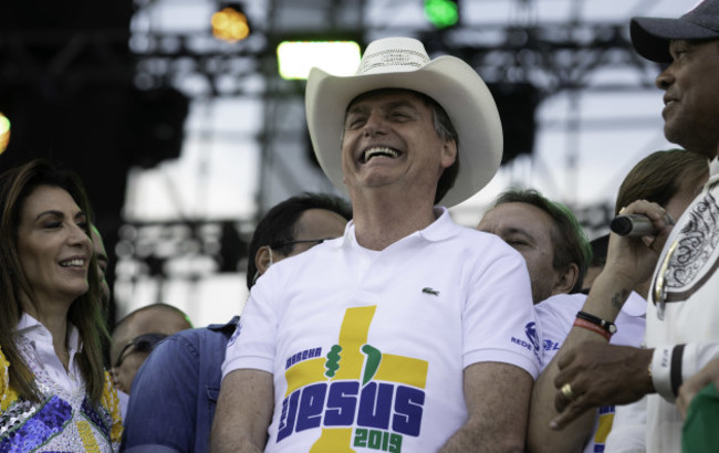 Brazil: Jair Bolsonaro participates in the March for Jesus