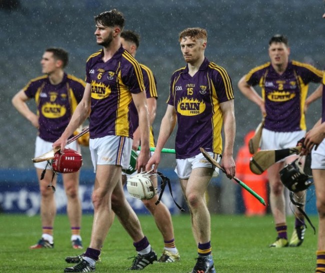 Wexford players dejected after the game