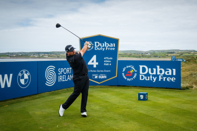 Shane Lowry tees of the 4th hole