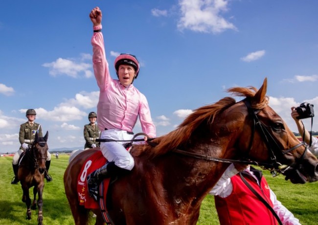 Padraig Beggy celebrates winning on Sovereign