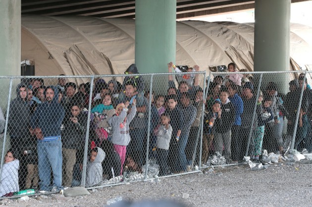 Asylum seekers held beneath the Paso del Norte International Bridge