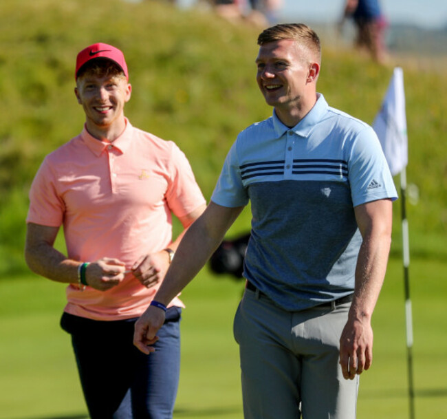 Cian Lynch with Joe Canning on the 5th green