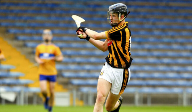 Billy Drennan shoots on goal