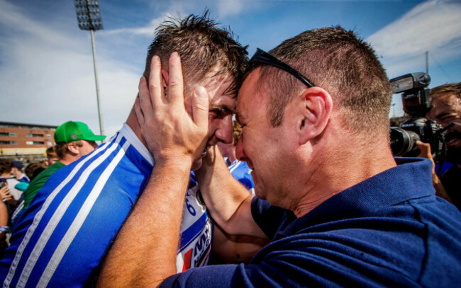 Ryan Mullaney celebrates after the game